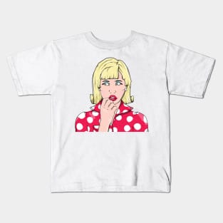 Worried Woman Pop Art Kids T-Shirt